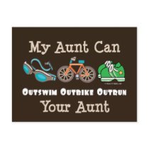 Aunt Outswim Outbike Outrun Triathlon Postcard