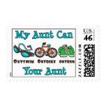 Aunt Outswim Outbike Outrun Triathlon Stamps