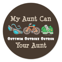 Aunt Outswim Outbike Outrun Triathlon Stickers