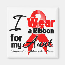 Aunt - Red Ribbon Awareness Fridge Magnet