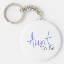 Aunt To Be (Blue Script) Keychain