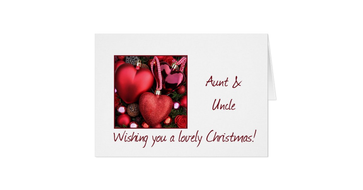 Aunt &amp; Uncle Christmas Card with ornaments | Zazzle
