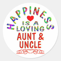 Aunt & Uncle Happiness Round Sticker