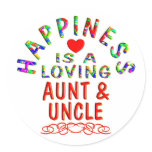 Aunt & Uncle Happiness Round Sticker