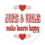 Aunt & Uncle Hearts Round Sticker
