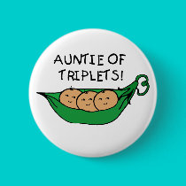Auntie of Triplets buttons
