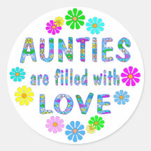 Auntie Round Stickers