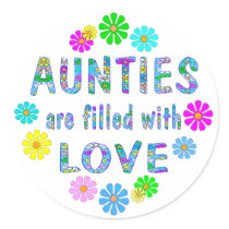 Auntie Round Stickers