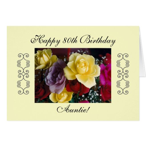 Aunties 80th Birthday Card Zazzle 