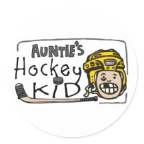 Auntie's Hockey Kid Round Stickers