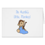 Auntie's Little Monkey Blue T-shirts and Gifts Greeting Cards