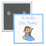 Auntie's Monkey - Blue Tshirts and Gifts Pin