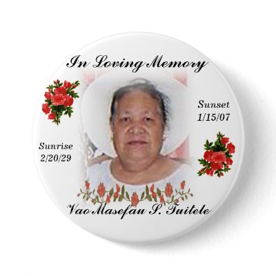 Aunty Vao's funeral pin by poochbam