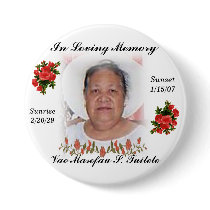 Aunty Vao's funeral pin buttons