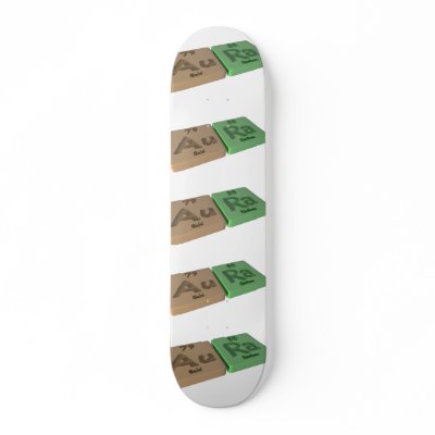 Aura as Gold Au and Radium Ra Skate Board by ChemicalWords