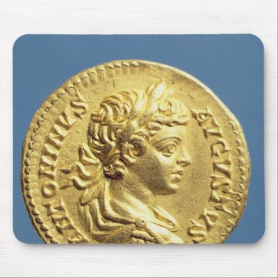 Aureus  with head of Carcalla  grapes Mousepads by bridgemanart