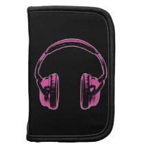 Auriculares gráficos rosados planificadores