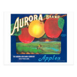 Aurora Apple Label (blue) - Dayton, WA Postcard