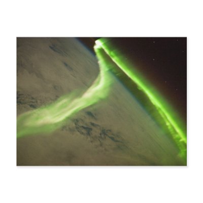 Aurora Australis from International Space Station Post Card by astronomical