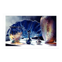 "Aurora" Blue Art Glass Watercolor posters by PaulJacksonart "Aurora" Blue Art Glass Watercolor posters