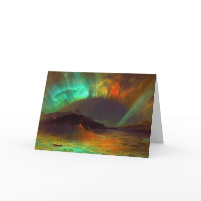 Aurora Borealis,  Northern Lights Greeting Card by Aquavel
