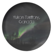 Aurora Borealis Purple and Green; Yukon Souvenir Plate