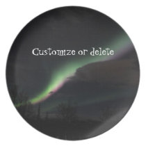 Aurora Borealis Streamer; Customizable Party Plates