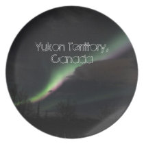 Aurora Borealis Streamer; Yukon Souvenir Plate
