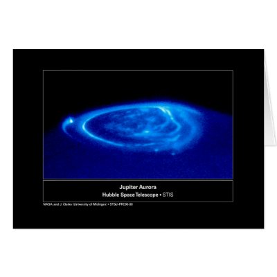 Aurora on Jupiter Hubble Telescope Card by Space_Exploration