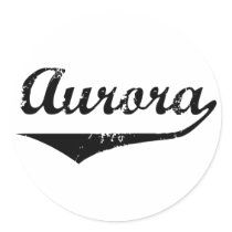 Aurora Round Stickers