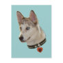 Ausky Dog Pawprint Heart Postcard