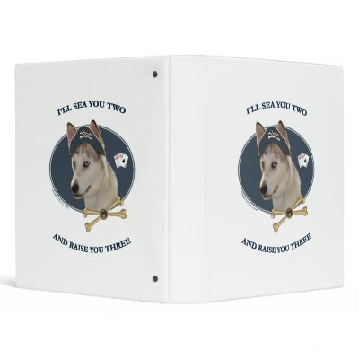 Ausky Dog Poker Pirate Vinyl Binder by HappyDoggies