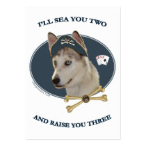 Ausky Dog Poker Pirate Business Card Templates