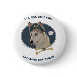 Ausky Dog Poker Pirate Button