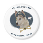 Ausky Dog Poker Pirate Refrigerator Magnet