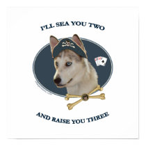 Ausky Dog Poker Pirate Posters