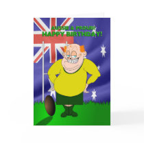Aussie and Proud Rugby Birthday Card