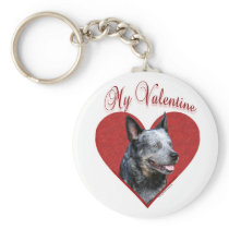 Aussie Cattle Dog My Valentine - Keychain