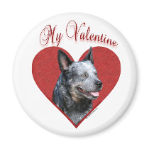 Aussie Cattle Dog My Valentine - Magnet