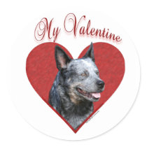 Aussie Cattle Dog My Valentine - Sticker