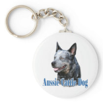 Aussie Cattle Dog Name Keychain