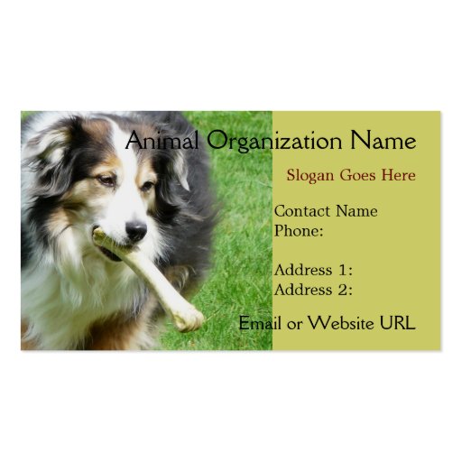 Aussie  Dog  Business Card (front side)