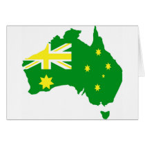 Aussie Flag Map Greeting Card