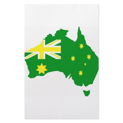 Aussie Flag Map Stationery Design by McBain