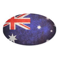 Aussie Flag Oval Sticker