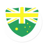 Aussie Flag Shield Round Sticker