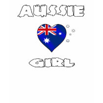 Aussie Girl Autralian love heart T t-shirts