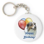 Aussie Happy Birthday Balloons Keychain