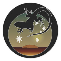 Aussie Lizard Icon Round Stickers