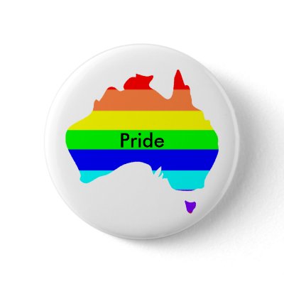 Aussie Rainbow Gay Pride Buttons - customize by naturetees